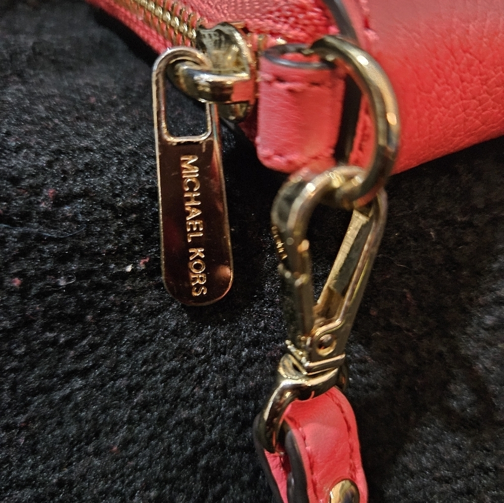 Michael Kors Coral Color Wristlet-Soft Pebble Leather - Picture 11 of 16
